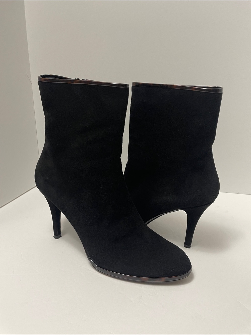 Stuart Weitzman Black Suede Ankle Boots with Stiletto Heel Sz 11M